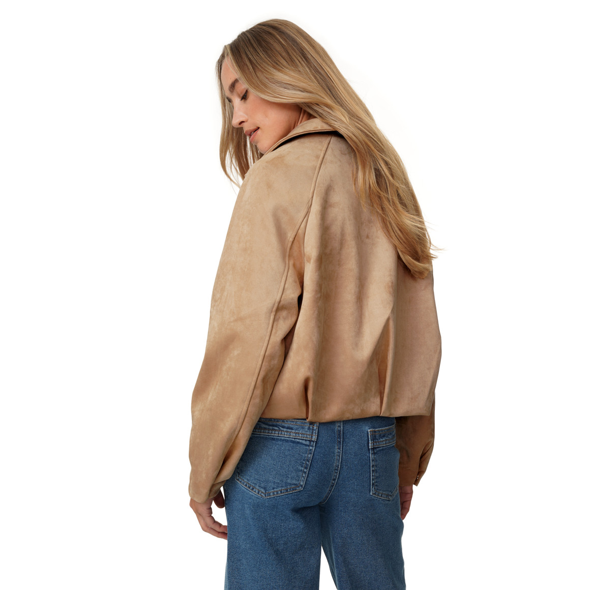 Damen Jacke in Veloursleder-Optik
