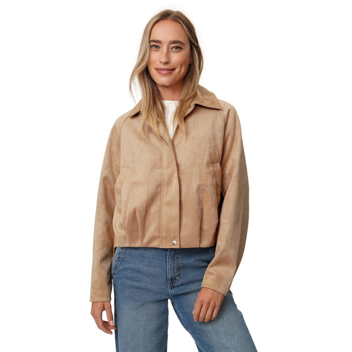 Damen Jacke in Veloursleder-Optik