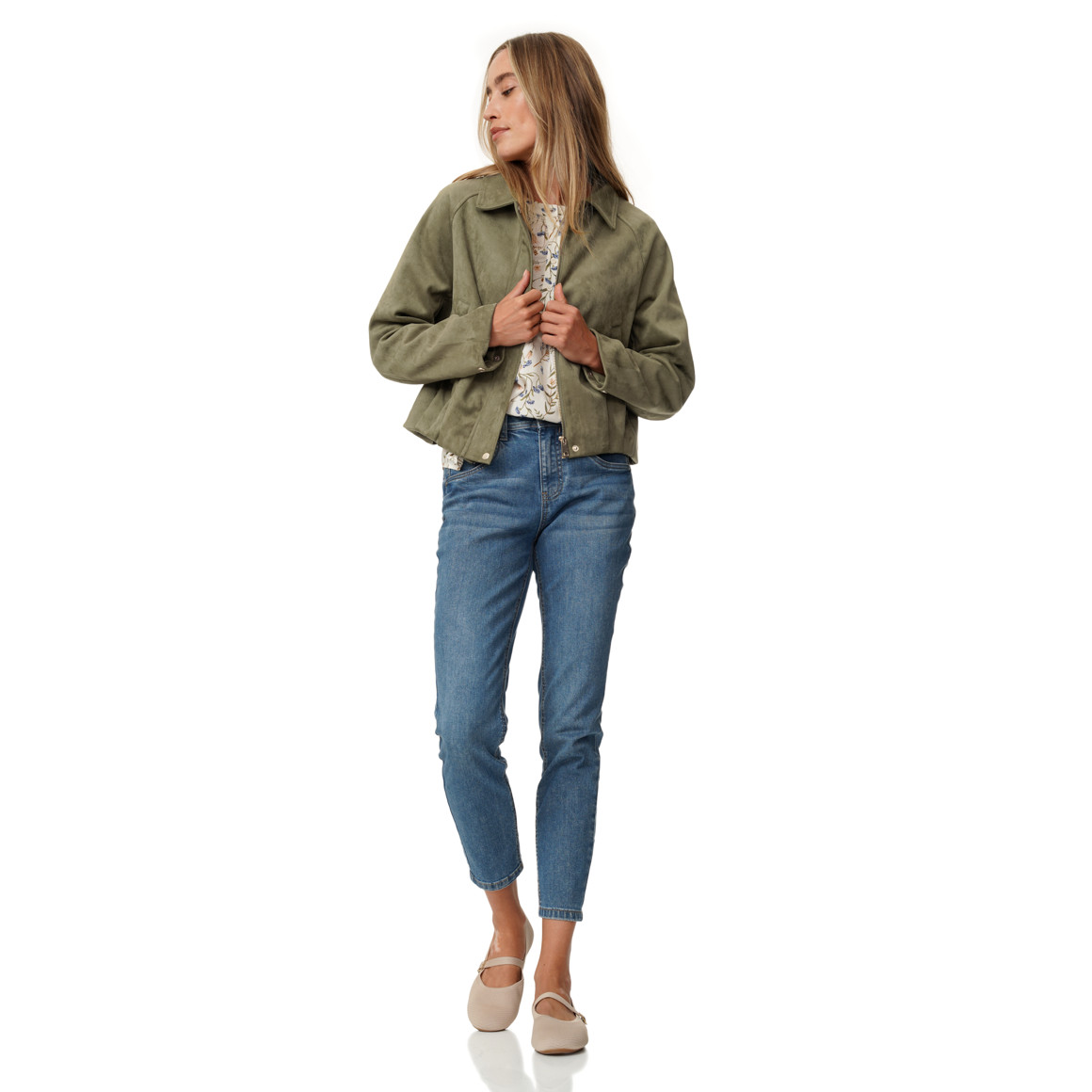 Damen Jacke in Veloursleder-Optik