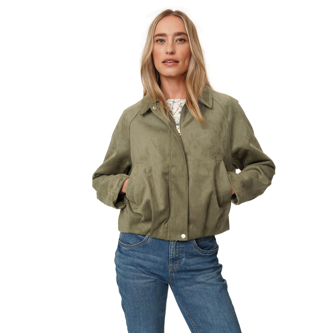 Damen Jacke in Veloursleder-Optik