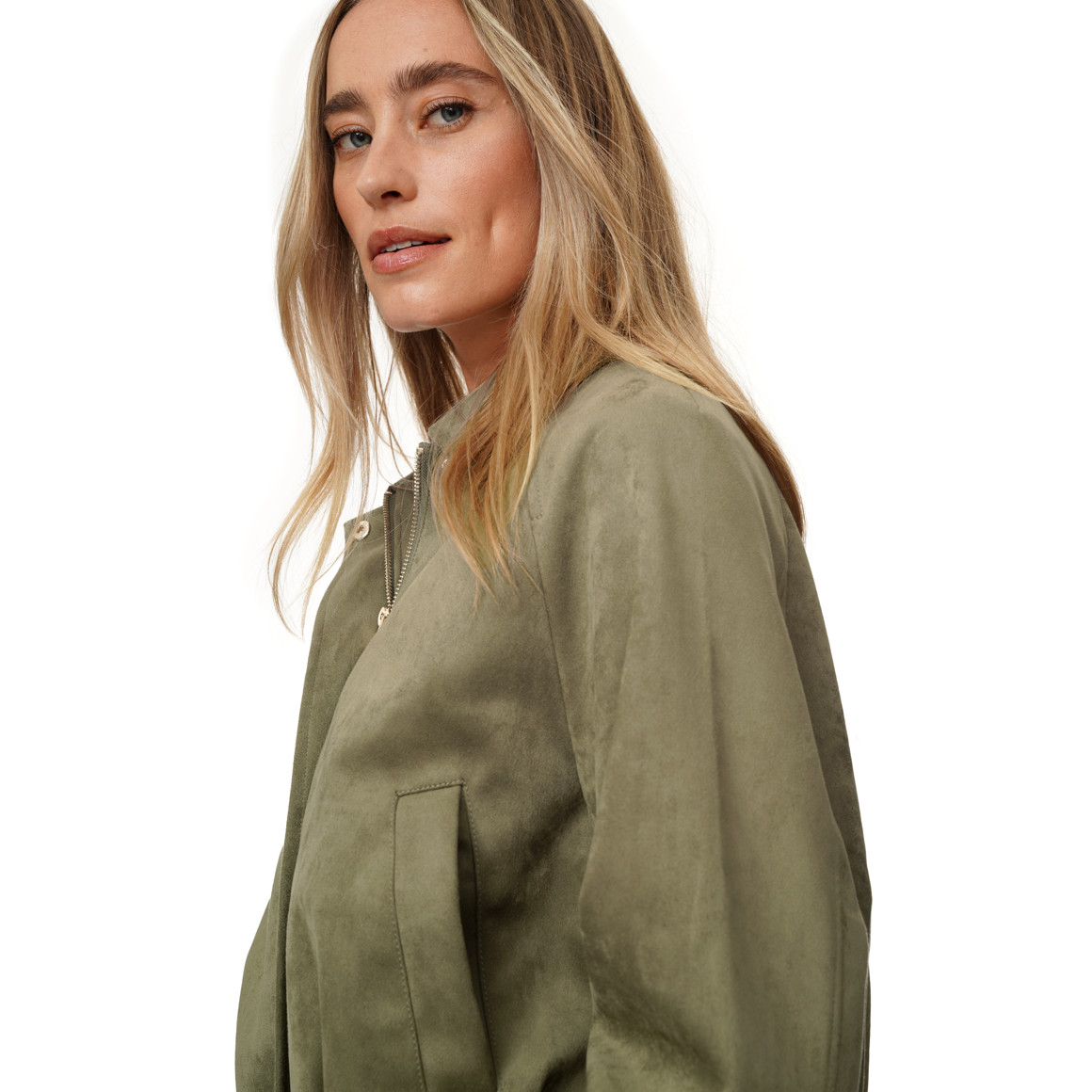 Damen Jacke in Veloursleder-Optik