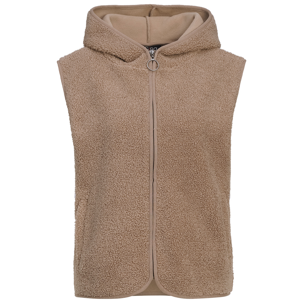 Damen Teddyweste mit Kapuze