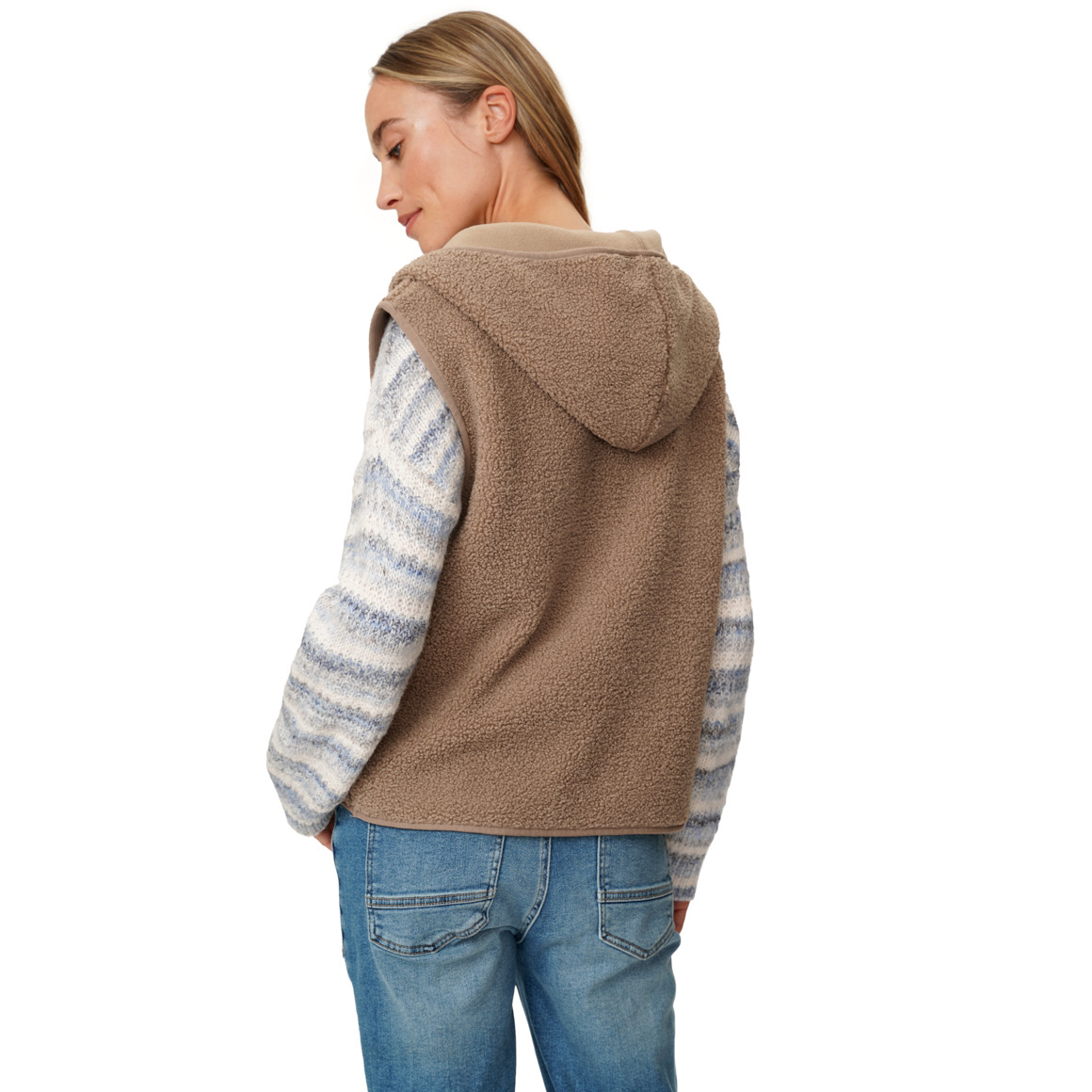 Damen Teddyweste mit Kapuze