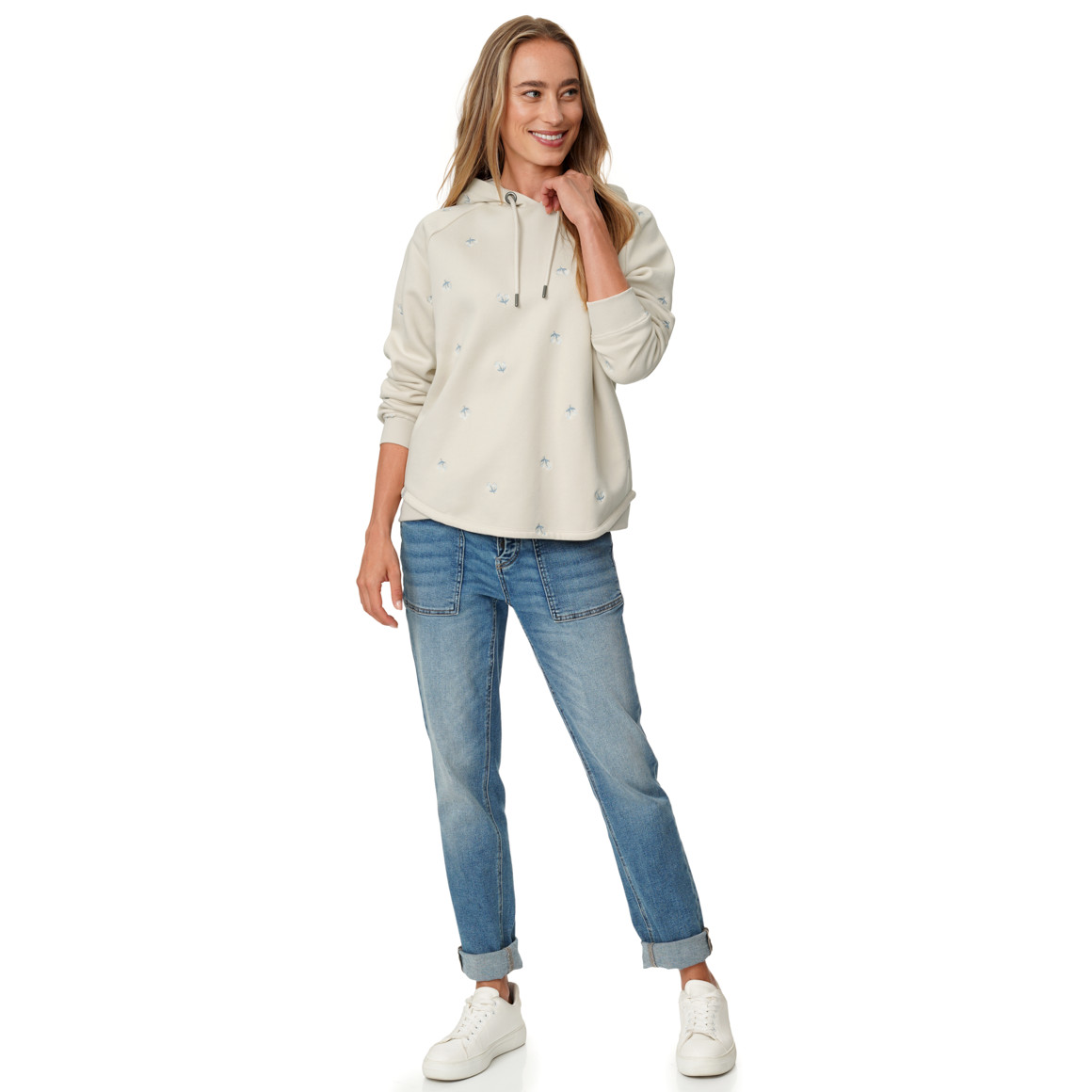 Damen Hoodie mit Stickerei