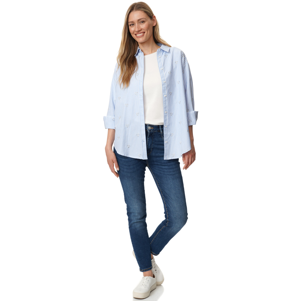 Damesblouse met streepjesmotief
