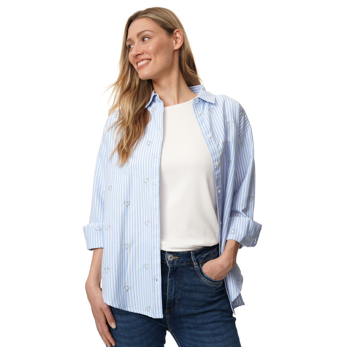 Damesblouse met streepjesmotief