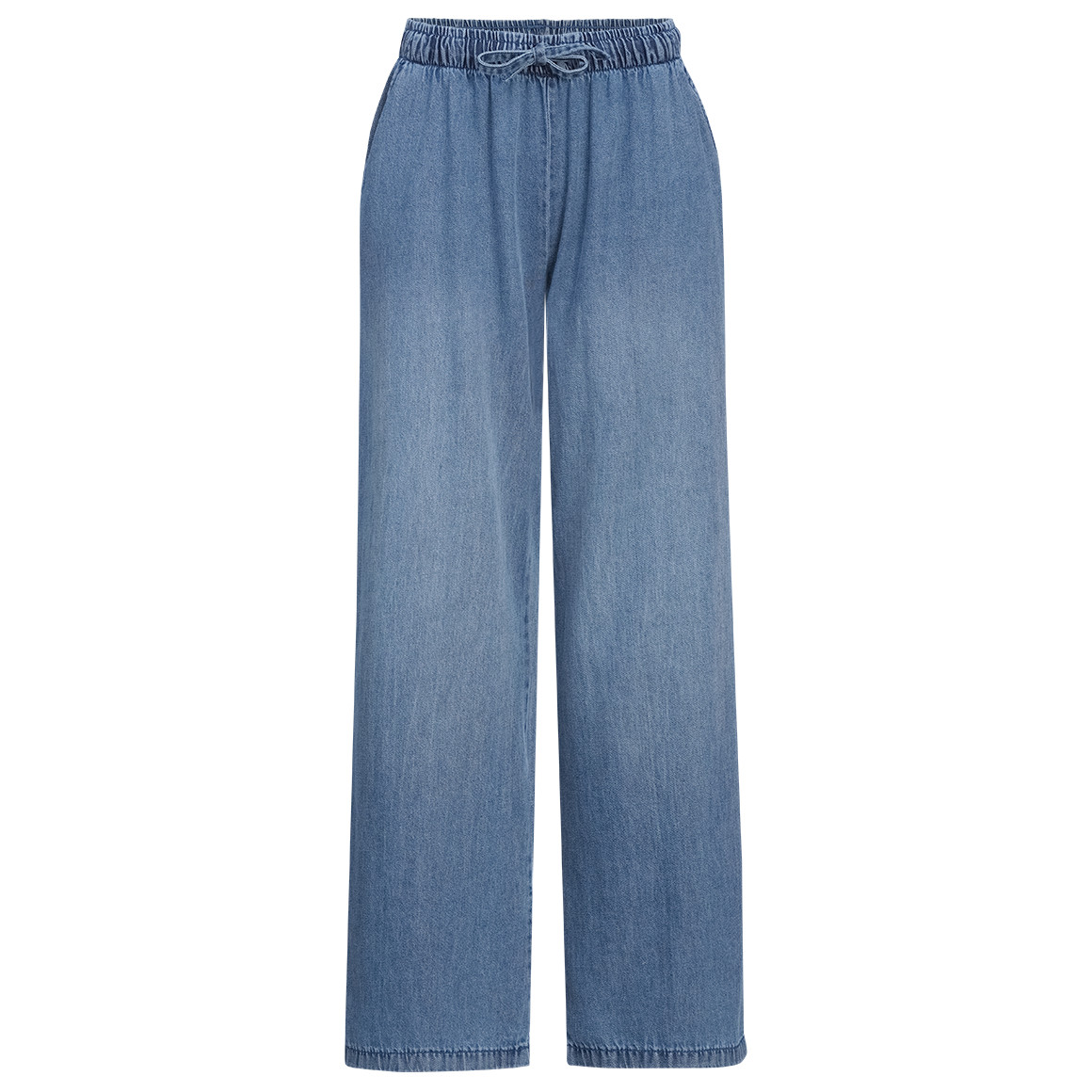 Damesjeans Wide-Leg met een brede tailleband