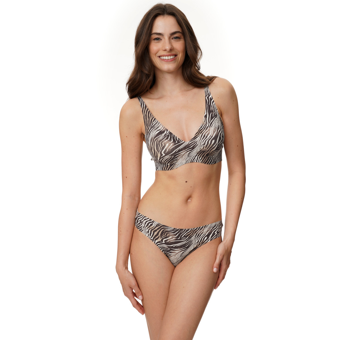 Naadloze damesslip met zebraprint