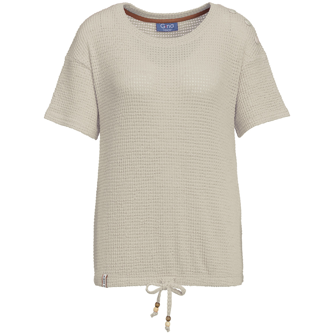 Dames T-shirt met knoopdetail