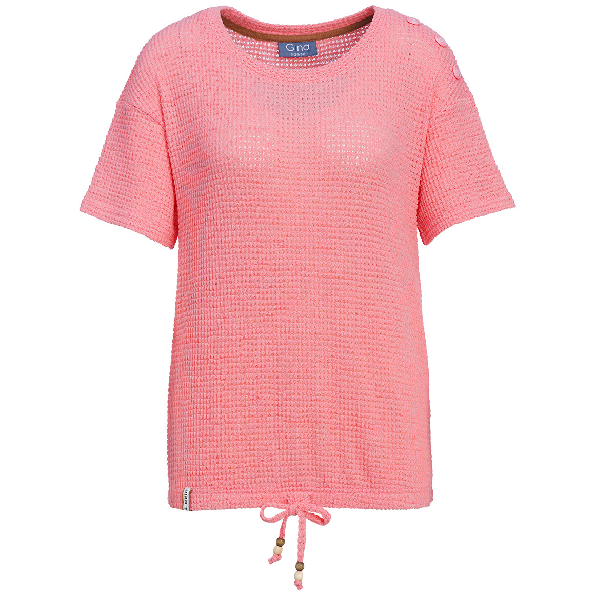 Dames T-shirt met knoopdetail