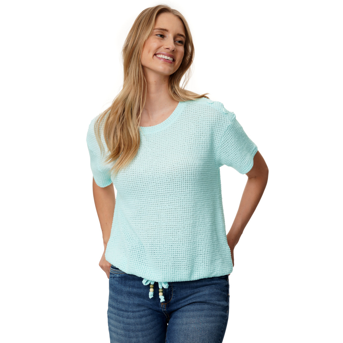 Damen T-Shirt mit Knoten-Detail