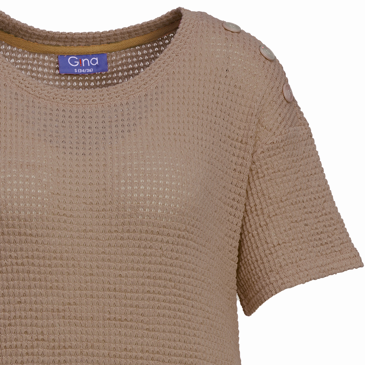 Dames T-shirt met knoopdetail