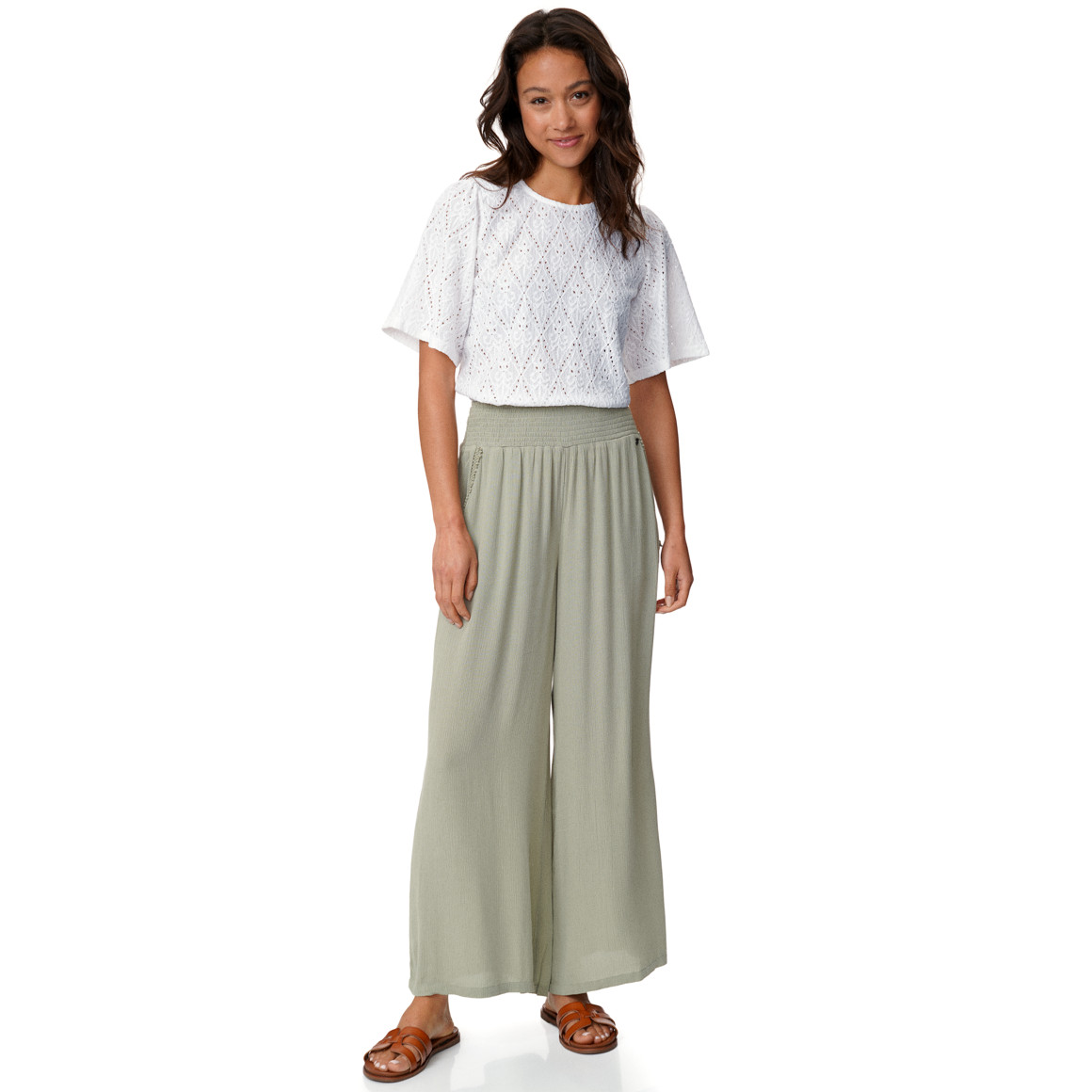 Damen T-Shirt mit Ajour-Muster