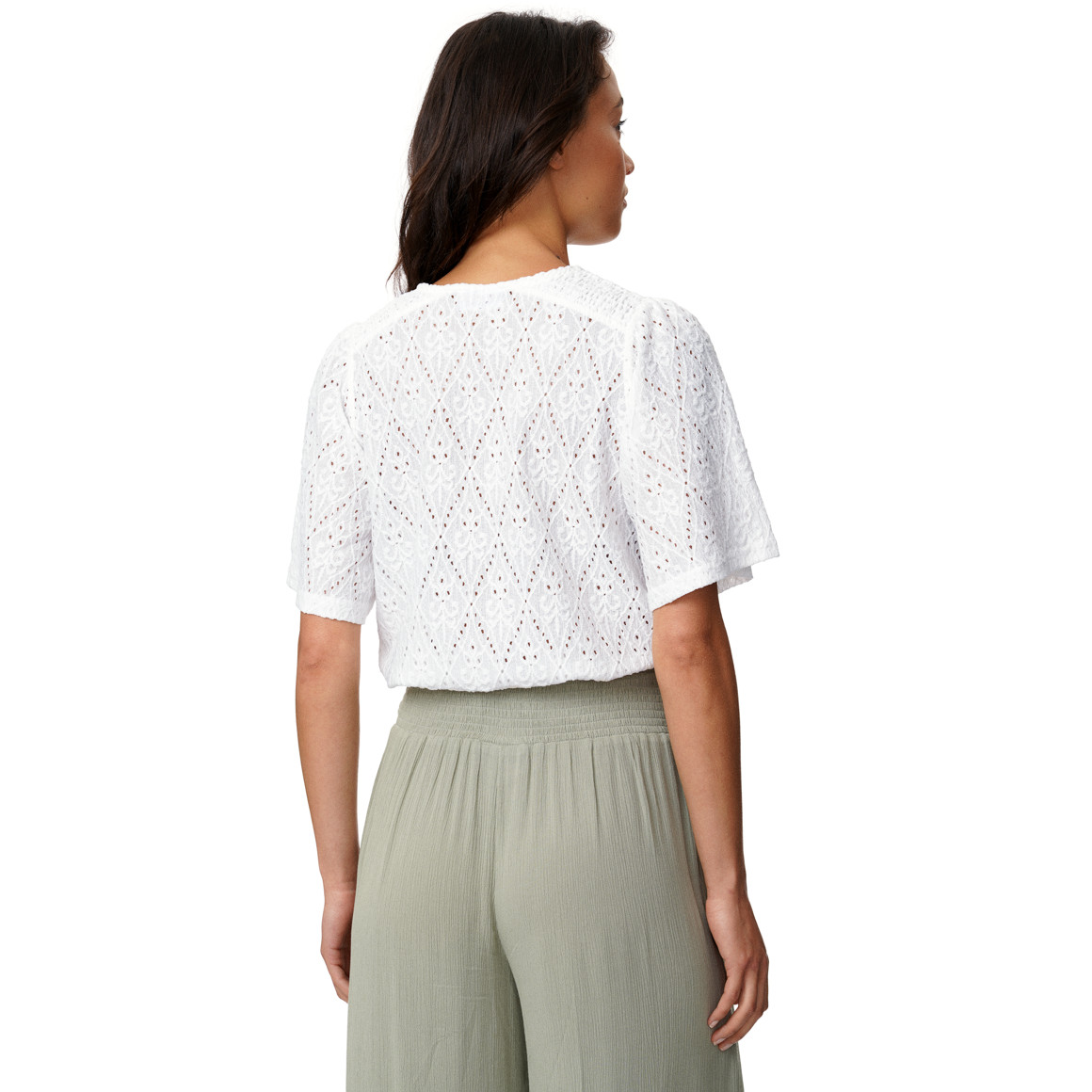 Damen T-Shirt mit Ajour-Muster