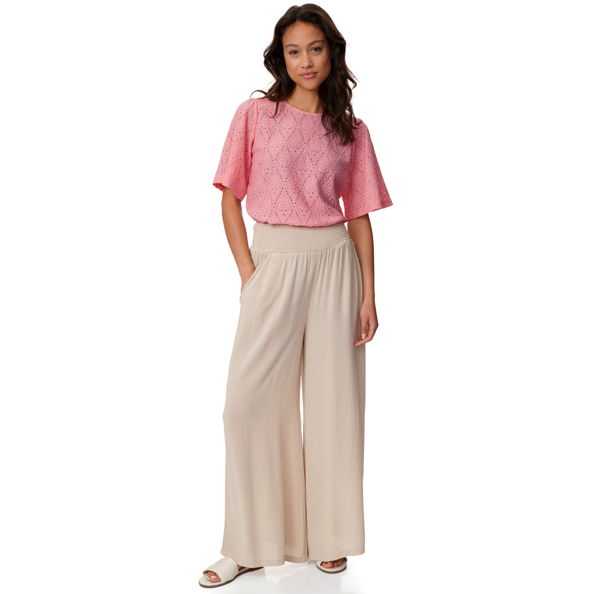 Damen T-Shirt mit Ajour-Muster