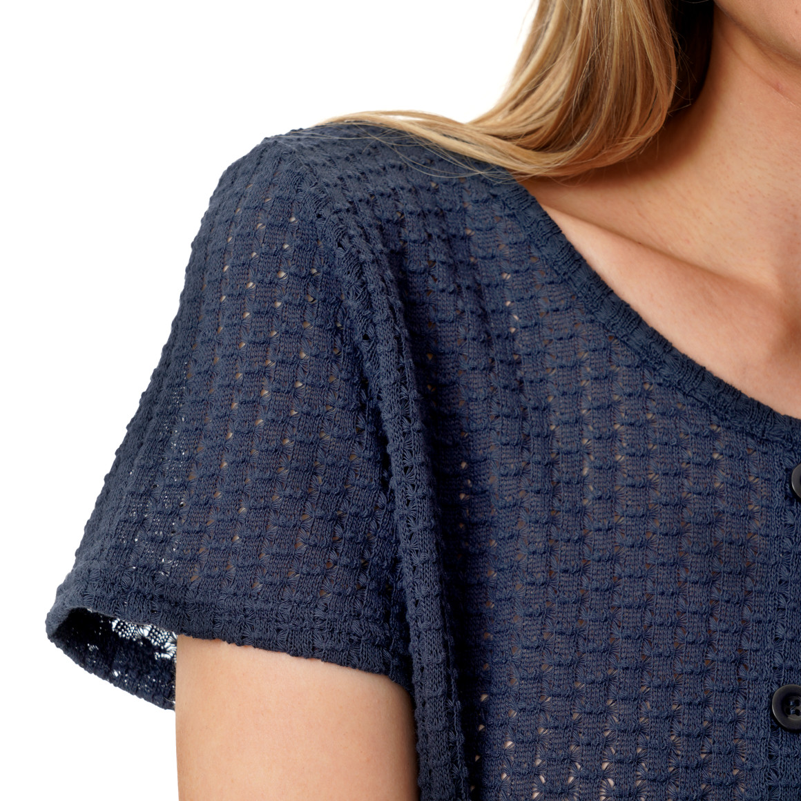 Damen T-Shirt mit Lochstickerei