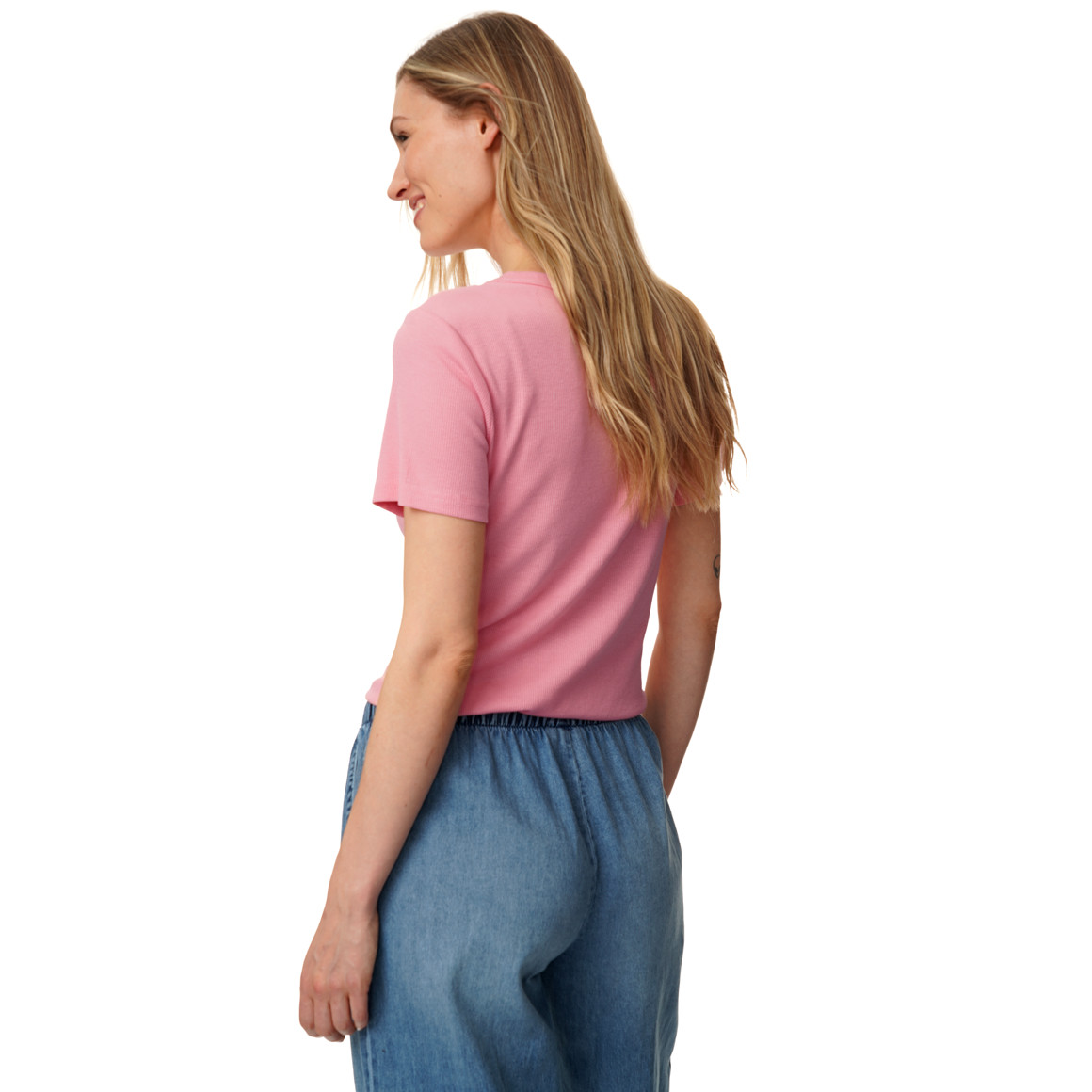 Dames-T-shirt in basic-look