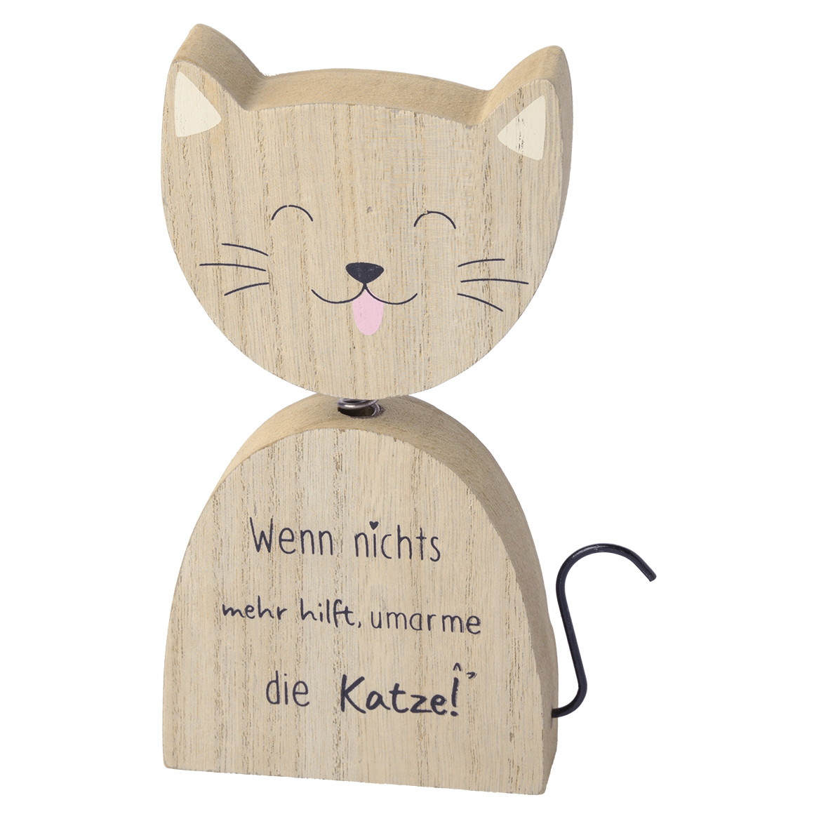Deko-Aufsteller Katze mit Schriftzug