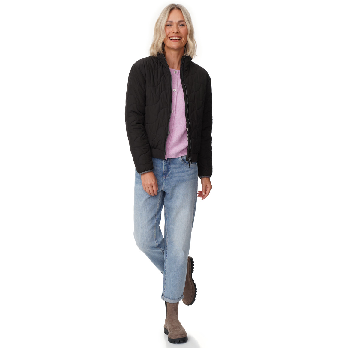 Damen Stepp-Blouson mit Stehkragen