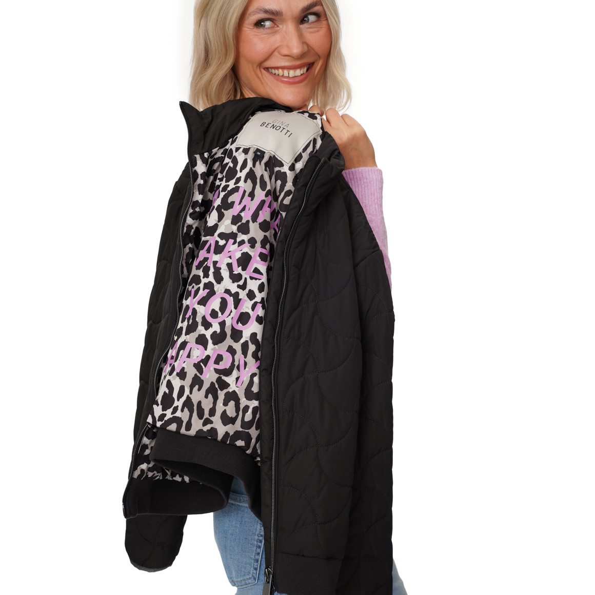 Damen Stepp-Blouson mit Stehkragen