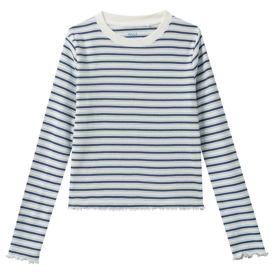 Mädchen Langarmshirt mit Rippstruktur