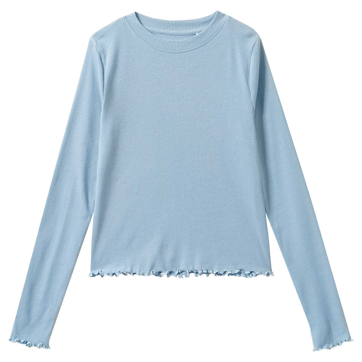 Mädchen Langarmshirt mit Rippstruktur
