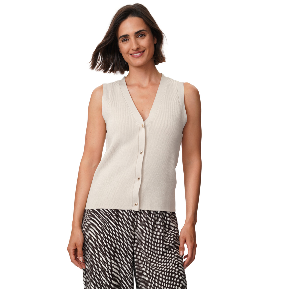 Damen Strickweste unifarben