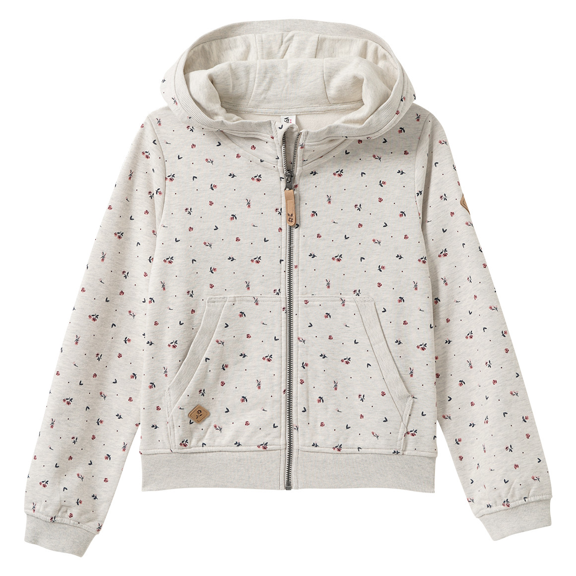 Mädchen Sweatjacke mit Blumen allover