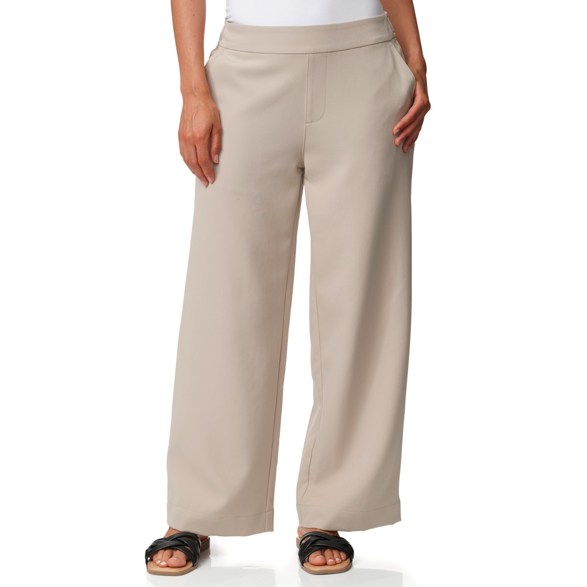 Damen Wide-Leg-Hose unifarben