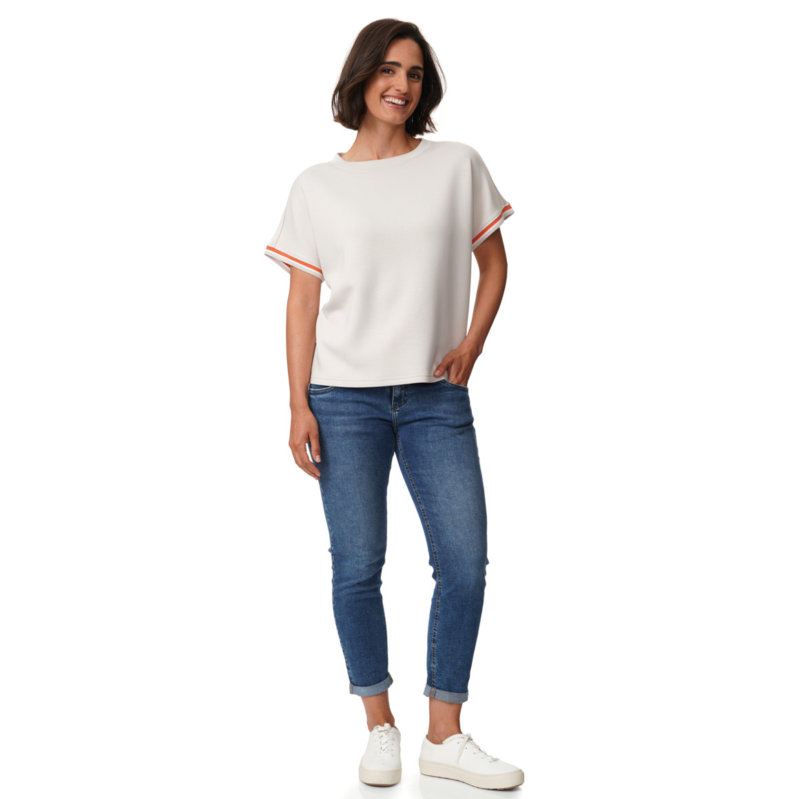 Damen Modal-T-Shirt unifarben