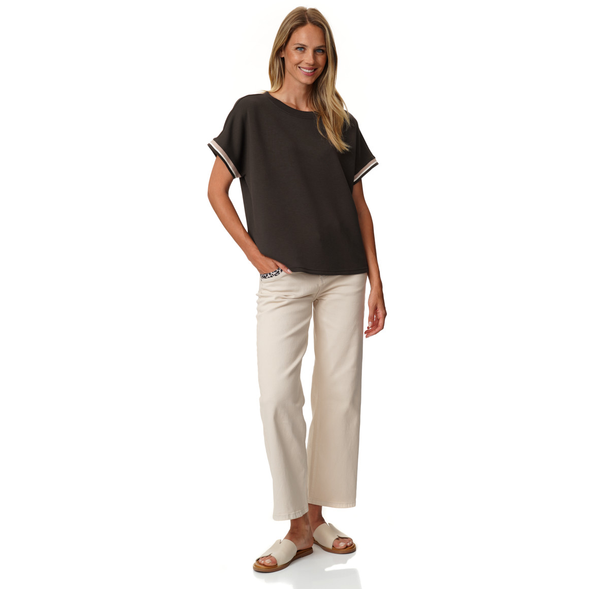 Damen Modal-T-Shirt unifarben