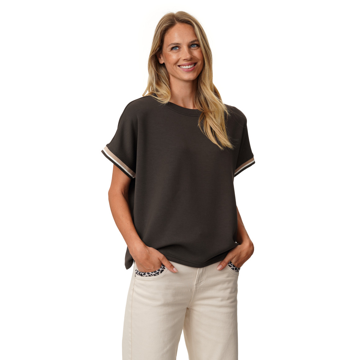 Damen Modal-T-Shirt unifarben