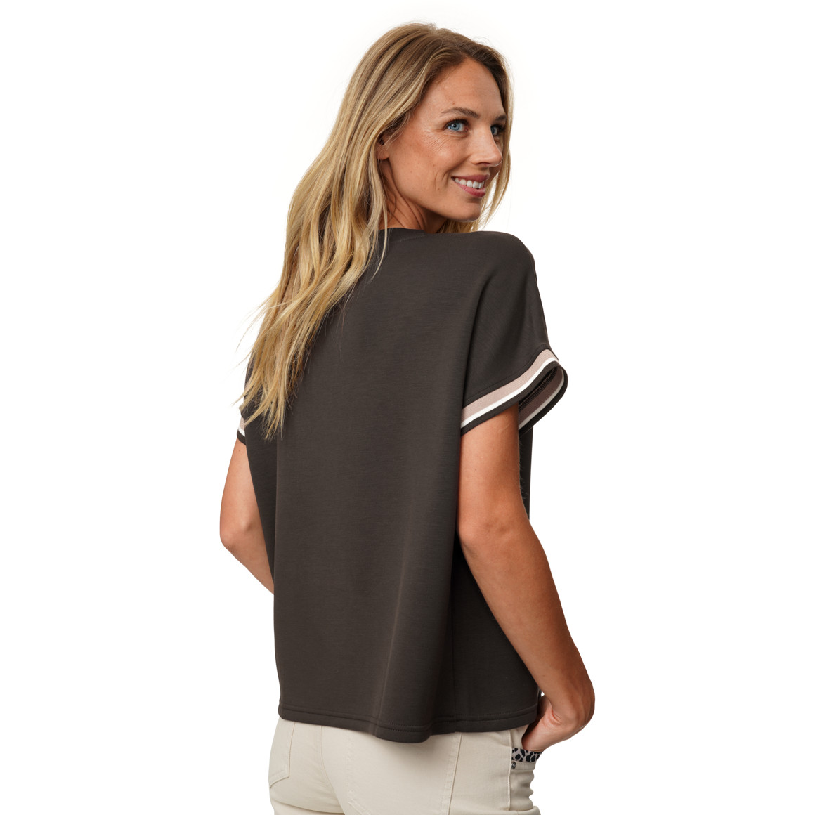 Damen Modal-T-Shirt unifarben