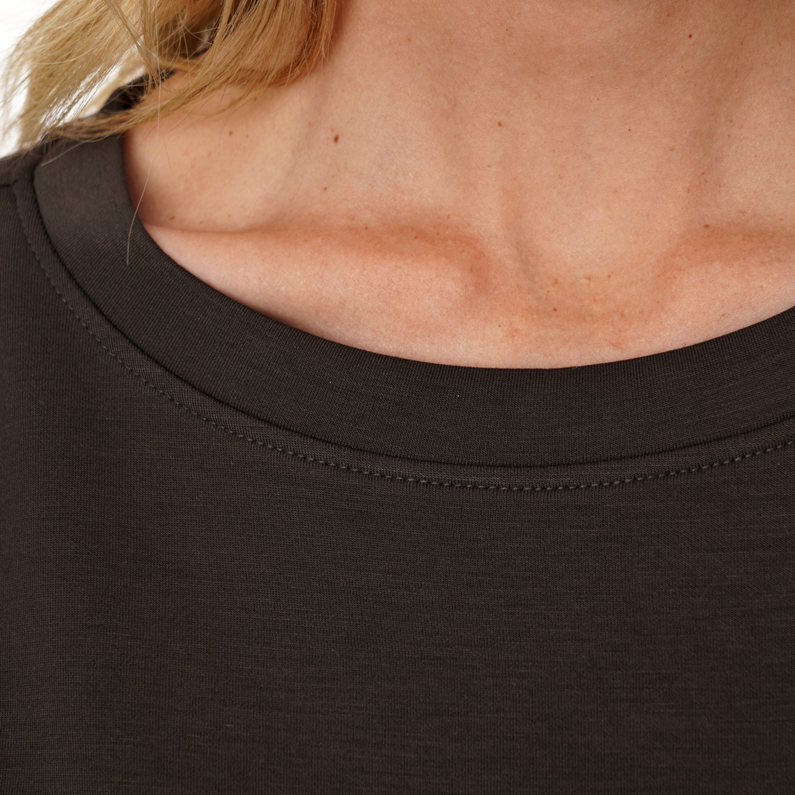 Damen Modal-T-Shirt unifarben