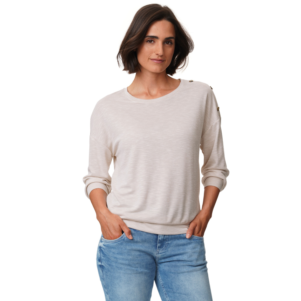 Damesshirt met sierknopen