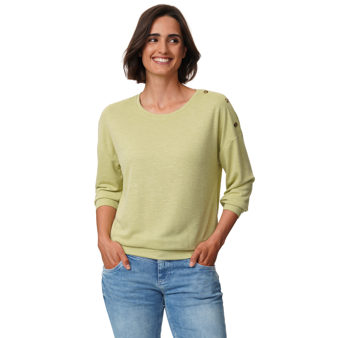 Damesshirt met sierknopen