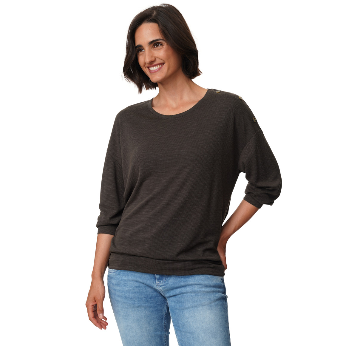 Damesshirt met sierknopen