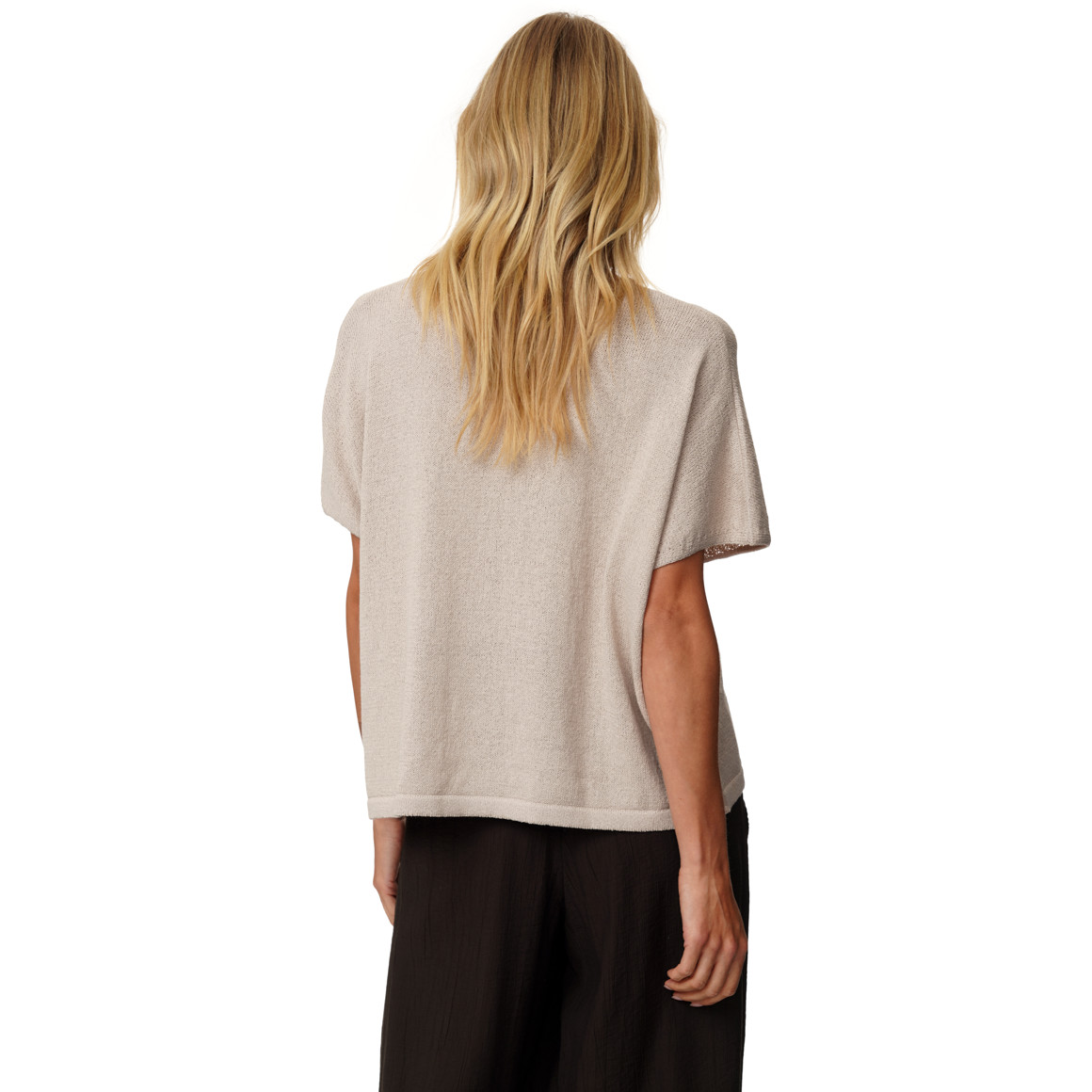 Damen Strick-T-Shirt unifarben