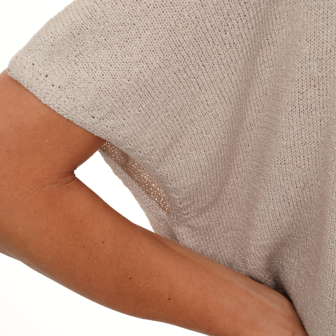 Damen Strick-T-Shirt unifarben