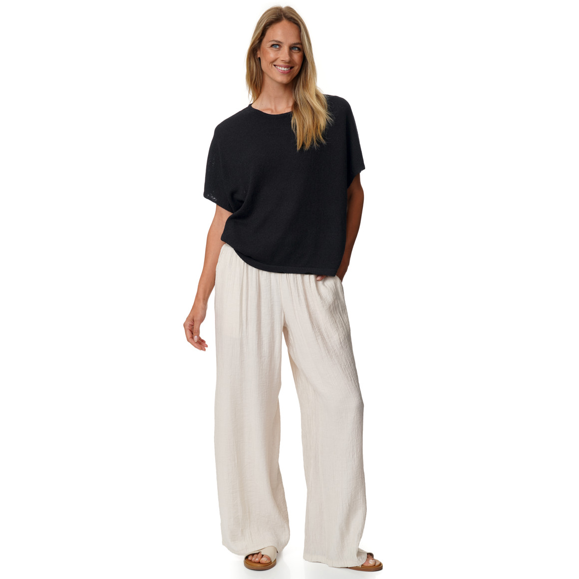 Damen Strick-T-Shirt unifarben