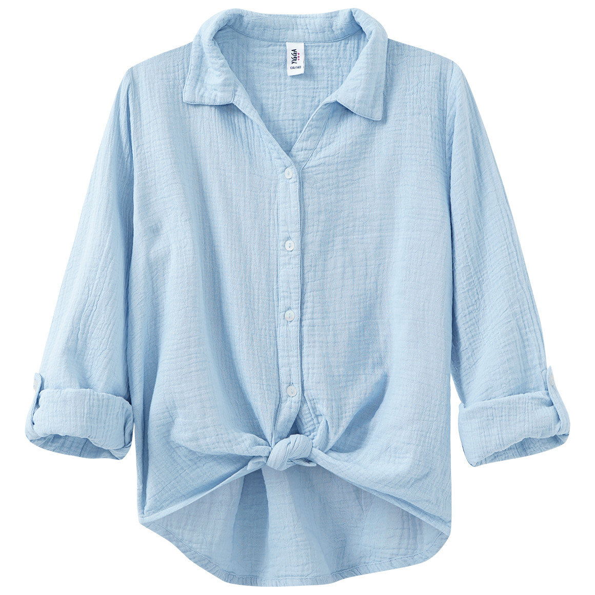 Mädchen Musselin-Bluse mit Knotendetail