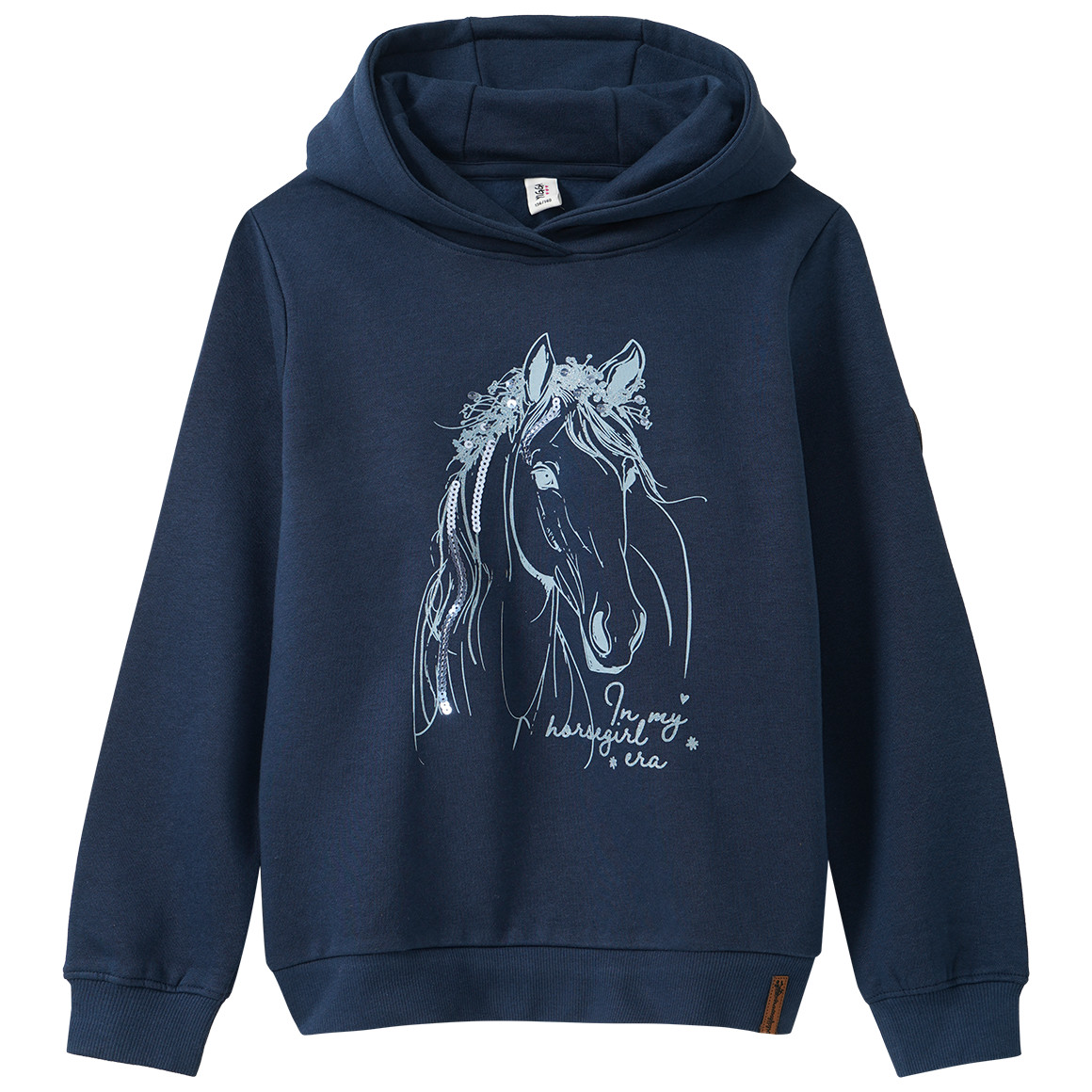 Mädchen Hoodie mit Pferde-Motiv