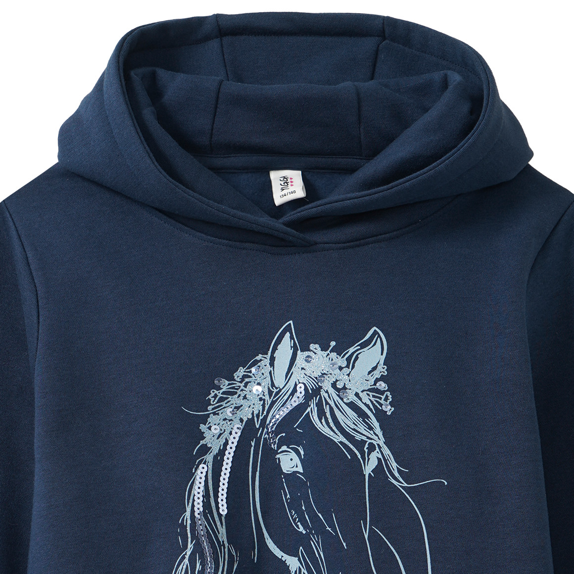 Mädchen Hoodie mit Pferde-Motiv