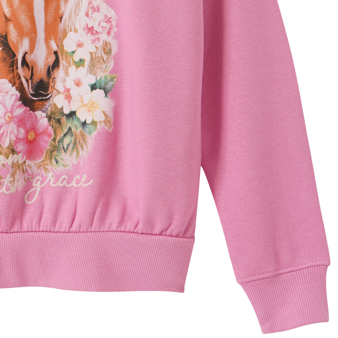 Mädchen Sweatshirt mit Pferde-Motiv