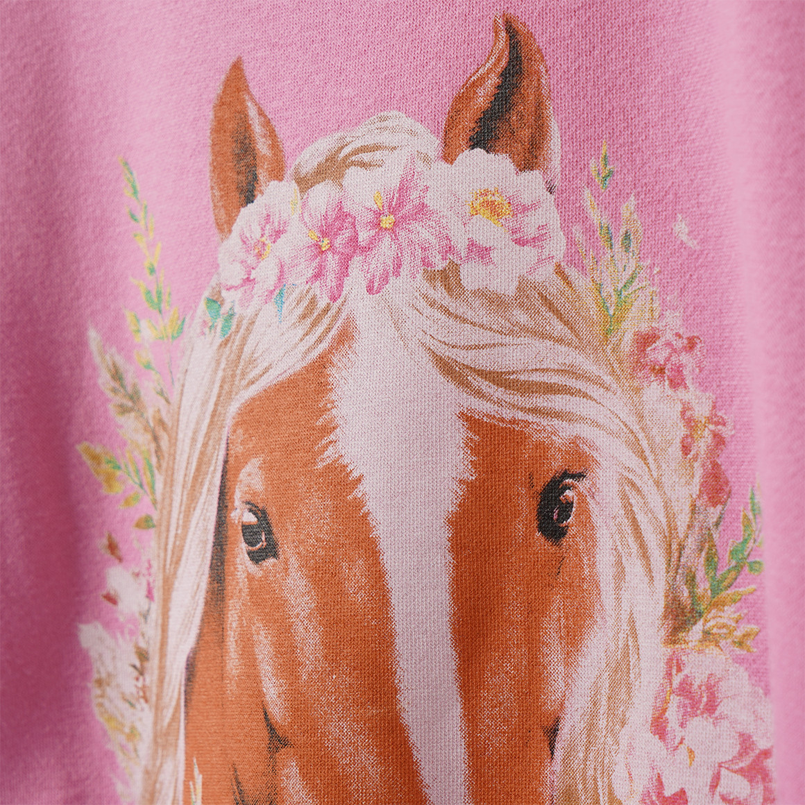 Mädchen Sweatshirt mit Pferde-Motiv