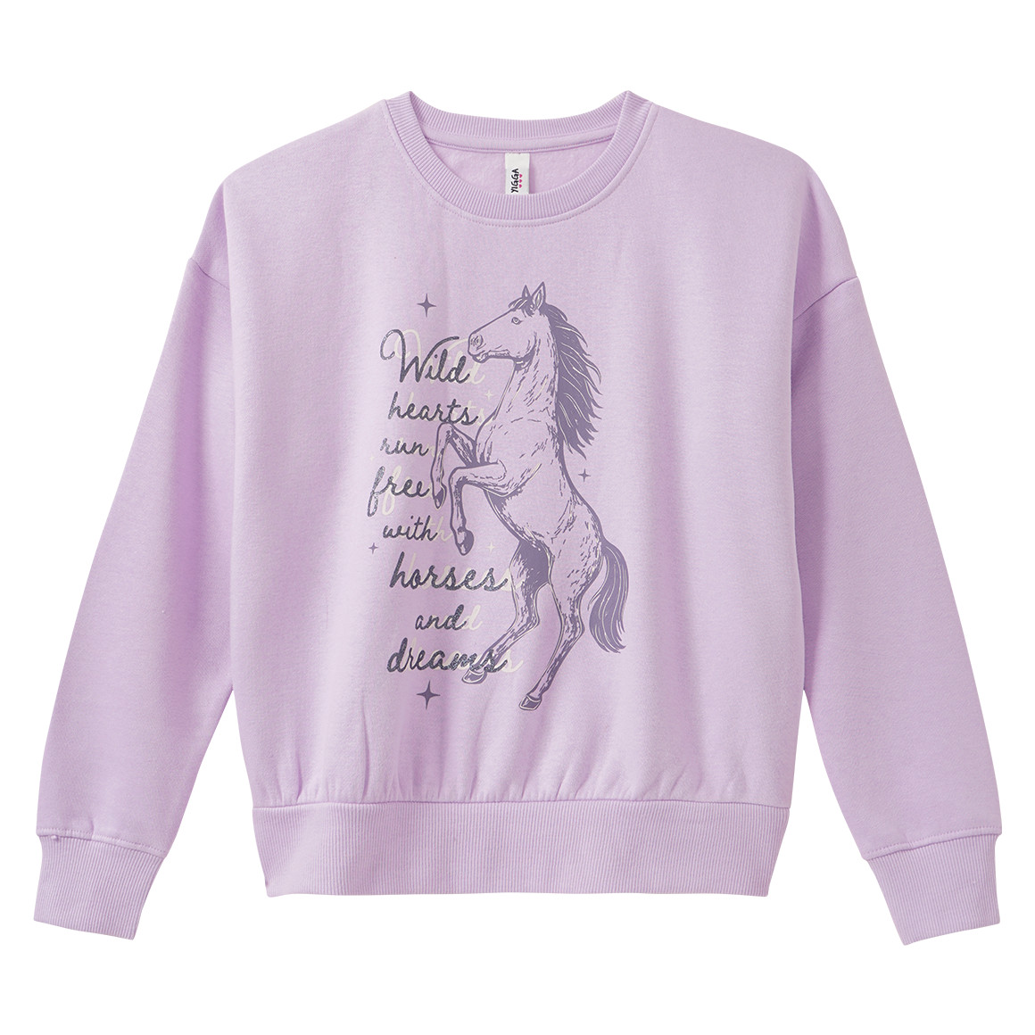 Mädchen Sweatshirt mit Pferde-Motiv