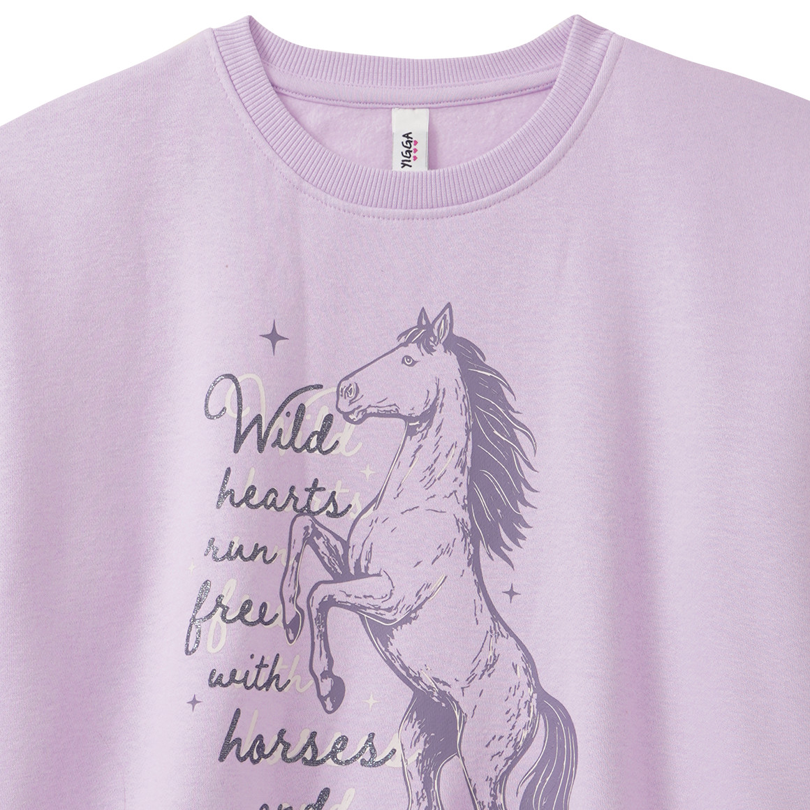 Mädchen Sweatshirt mit Pferde-Motiv