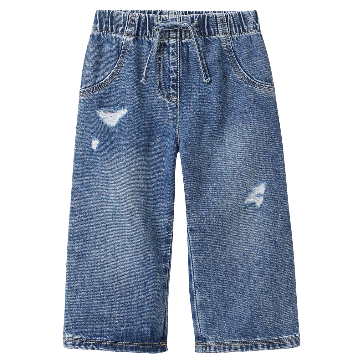 Baby Wide-Leg-Jeans im Used-Look