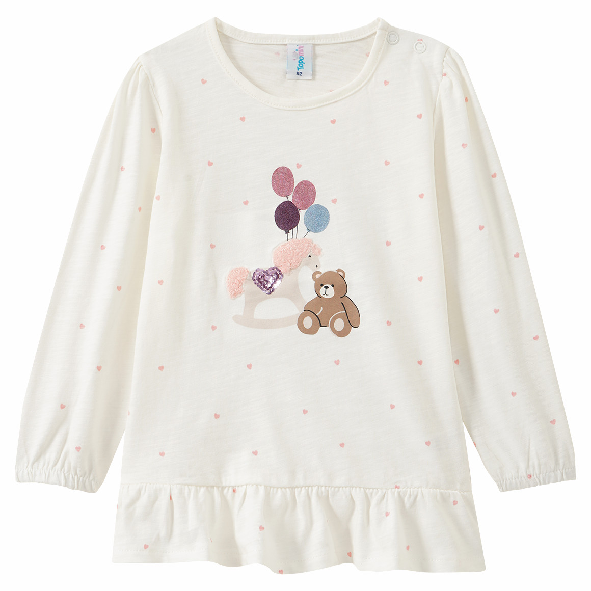 Baby Langarmshirt mit Pferde-Motiv