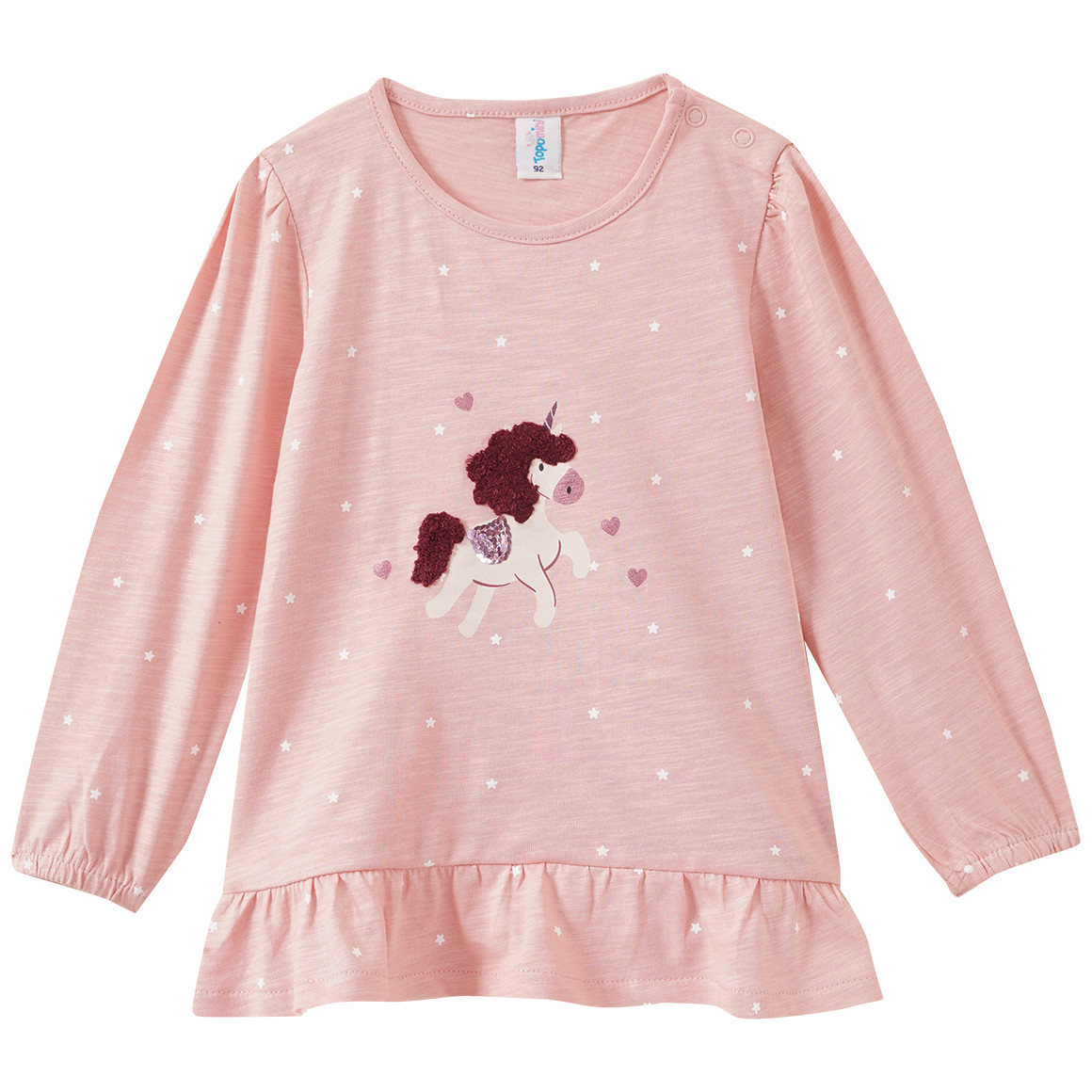 Baby Langarmshirt mit Pferde-Motiv